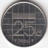 Нидерланды 25 центов 1986 год