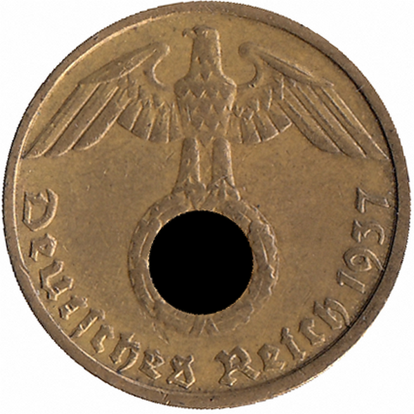 Германия (Третий Рейх) 5 рейхспфеннигов 1937 год (G)