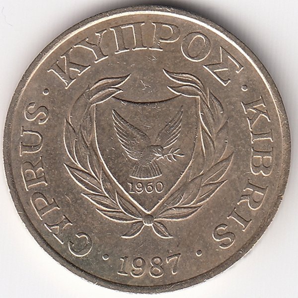 Кипр 5 центов 1987 год