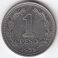 Аргентина 1 песо 1958 год