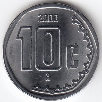 Мексика 10 сентаво 2000 год