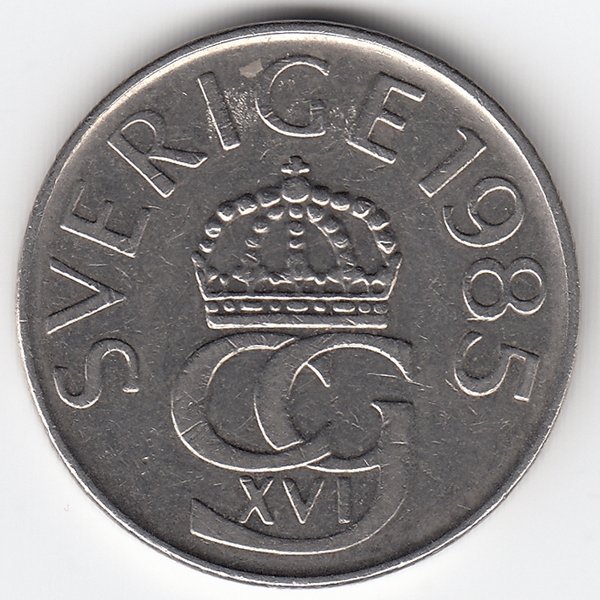 Швеция 5 крон 1985 год