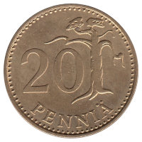 Финляндия 20 пенни 1987 год "M" (UNC)