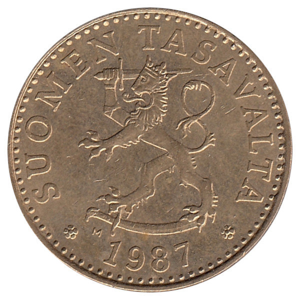 Финляндия 20 пенни 1987 год "M" (UNC)
