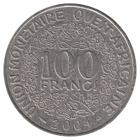 Западные Африканские штаты 100 франков 2004 год