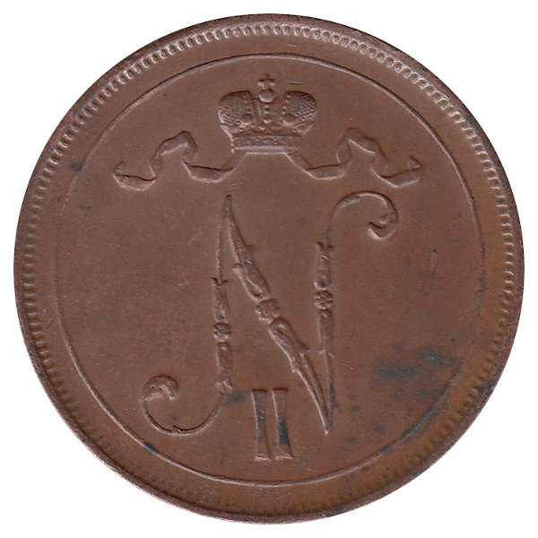Финляндия (Великое княжество) 10 пенни 1916 год (VF+)