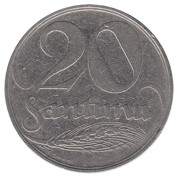 Латвия 20 сантимов 1922 год