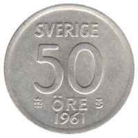 Швеция 50 эре 1961 год (UNC)