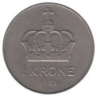 Норвегия 1 крона 1982 год