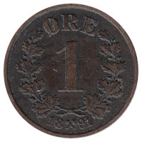 Норвегия 1 эре 1891 год