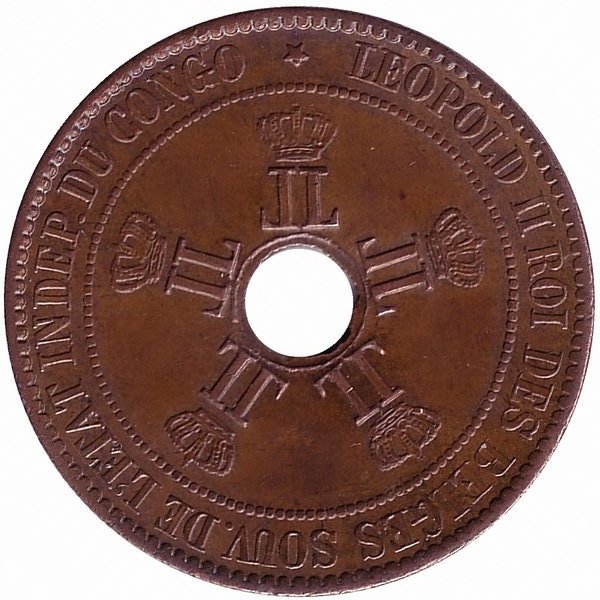 Бельгийское Конго (Свободное государство Конго) 10 сантимов 1889 год