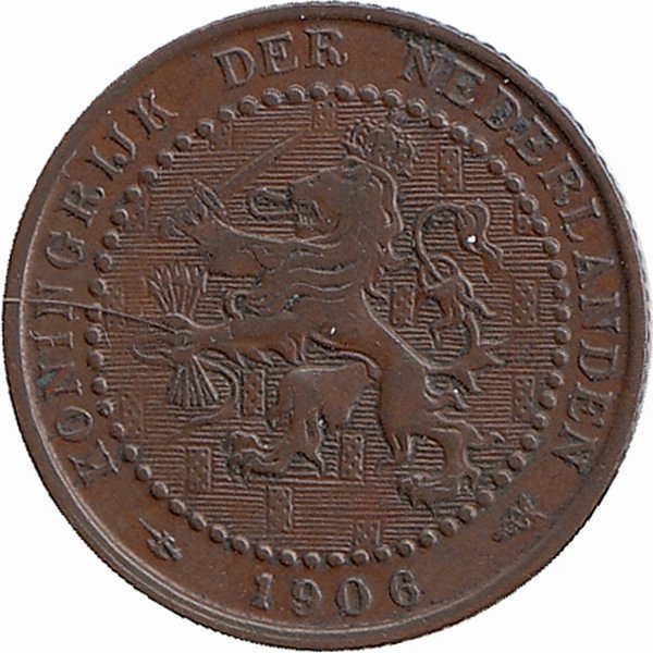 Нидерланды 1 цент 1906 год