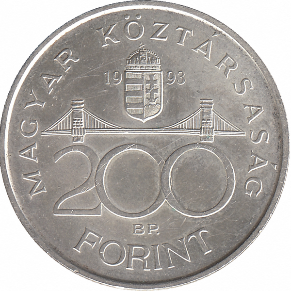 Венгрия 200 форинтов 1993 год (aUNC)