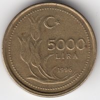 Турция 5 000 лир 1996 год