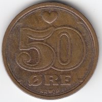 Дания 50 эре 1989 год