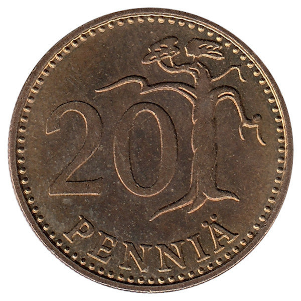Финляндия 20 пенни 1988 год