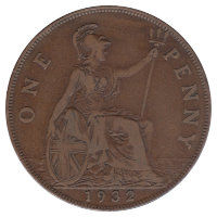 Великобритания 1 пенни 1932 год