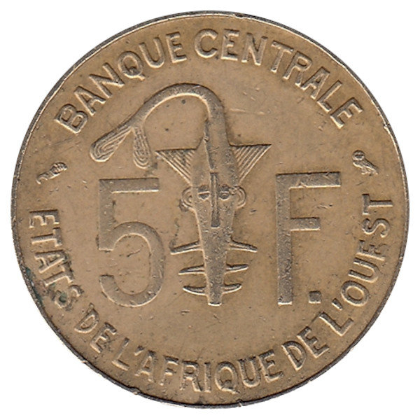 Западные Африканские штаты 5 франков 1974 год