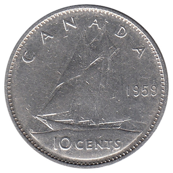 Канада 10 центов 1959 год