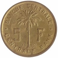 Бельгийское Конго (Руанда-Урунди) 5 франков 1952 год