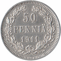 Финляндия (Великое княжество) 50 пенни 1911 год 