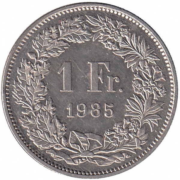Швейцария 1 франк 1985 год