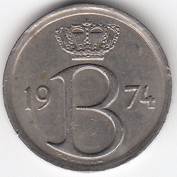 Бельгия (Belgique) 25 сантимов 1974 год