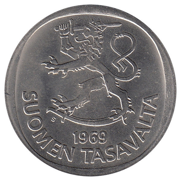 Финляндия 1 марка 1969 год (UNC)