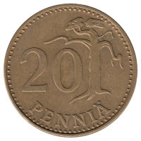 Финляндия 20 пенни 1989 год