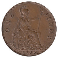 Великобритания 1 пенни 1936 год