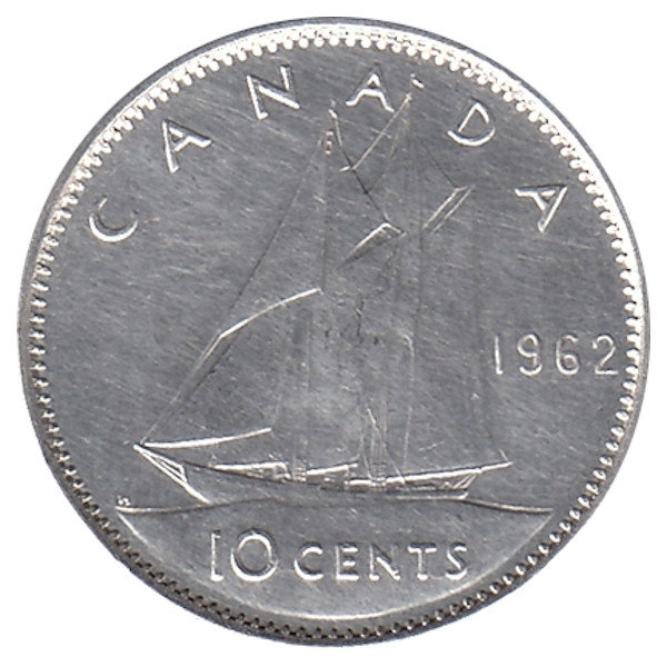 Канада 10 центов 1962 год