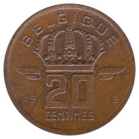 Бельгия (Belgique) 20 сантимов 1953 год