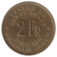 Бельгийское Конго 2 франка 1947 год