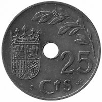 Испания 25 сантимо 1937 год