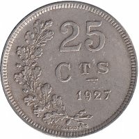 Люксембург 25 сантимов 1927 год
