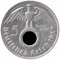 Германия (Третий Рейх) 5 рейхсмарок 1937 год (J)