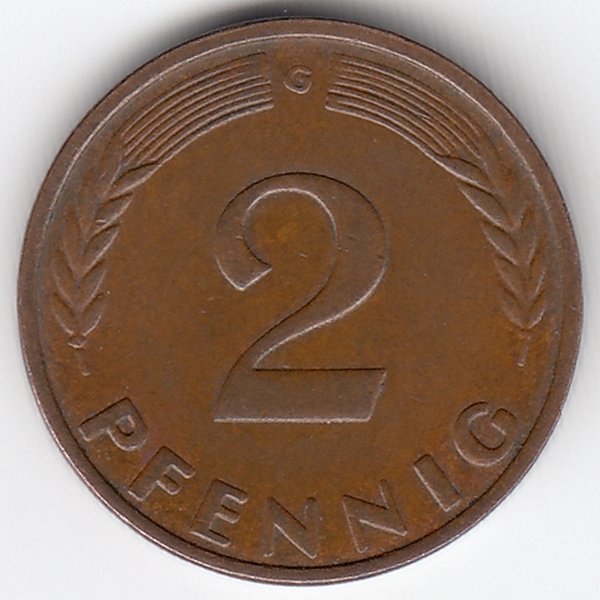ФРГ 2 пфеннига 1950 год (G)