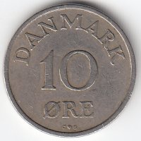 Дания 10 эре 1956 год