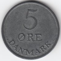 Дания 5 эре 1960 год