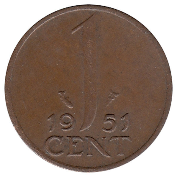 Нидерланды 1 цент 1951 год