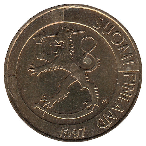 Финляндия 1 марка 1997 год (UNC)