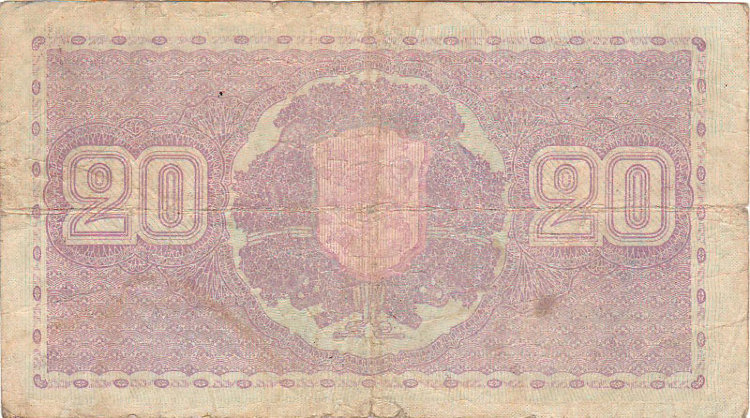 Банкнота 20 марок 1939 г. Финляндия