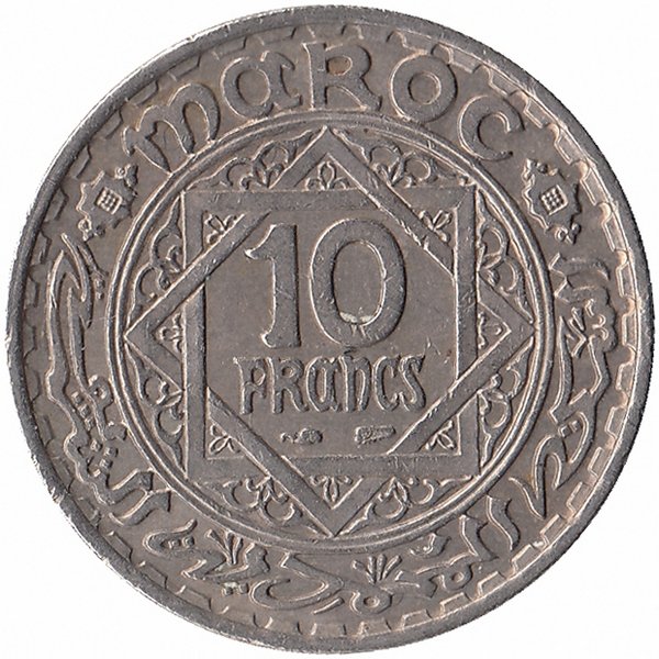 Марокко 10 франков  1947 год
