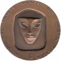 Финляндия настольная медаль (100 лет шведскому театру в Хельсинки) 1966 год