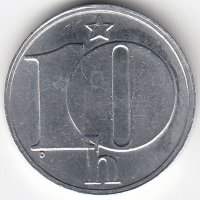 Чехословакия 10 геллеров 1976 год