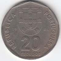 Португалия 20 эскудо 1986 год