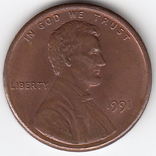 США 1 цент 1991 год