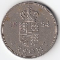 Дания 1 крона 1984 год