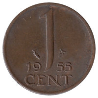 Нидерланды 1 цент 1955 год