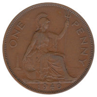 Великобритания 1 пенни 1940 год